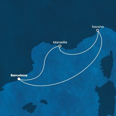 Španielsko, Francúzsko, Taliansko z Barcelony na lodi Costa Diadema