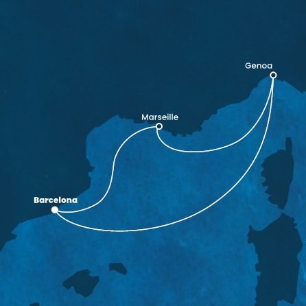 Španielsko, Taliansko, Francúzsko z Barcelony na lodi Costa Fascinosa