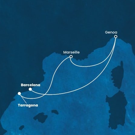 Španielsko, Taliansko, Francúzsko z Barcelony na lodi Costa Fascinosa