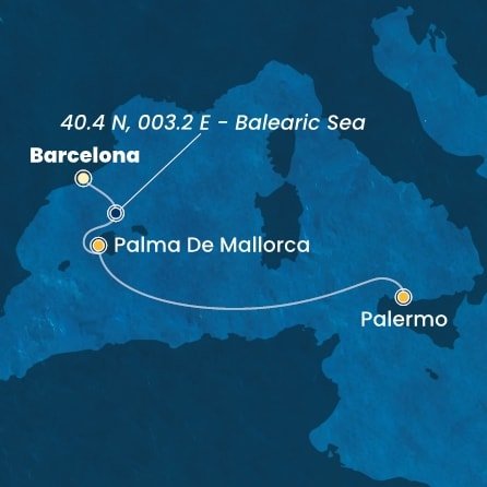 Španielsko, Taliansko z Barcelony na lodi Costa Toscana