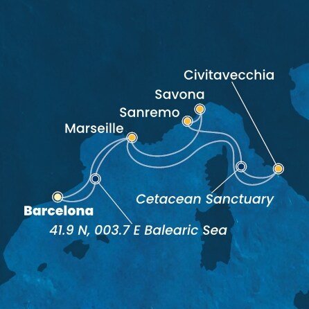 Španielsko, Francúzsko, Taliansko z Barcelony na lodi Costa Toscana