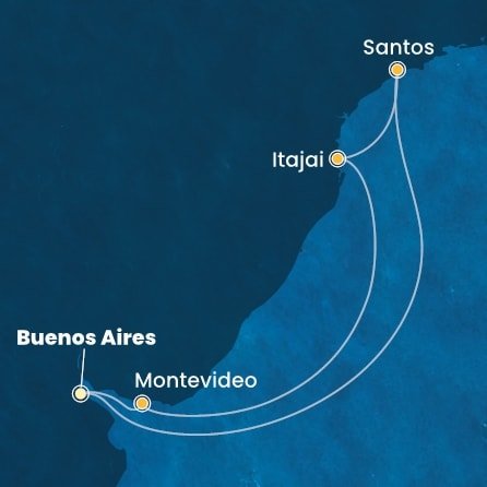 Argentína, Uruguaj, Brazília z Buenos Aires na lodi Costa Diadema