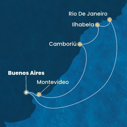 Argentína, Brazília, Uruguaj z Buenos Aires na lodi Costa Favolosa