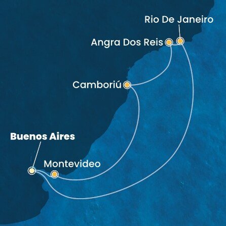 Argentína, Brazília, Uruguaj z Buenos Aires na lodi Costa Favolosa