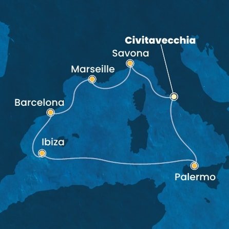 Taliansko, Francúzsko, Španielsko z Civitavechie na lodi Costa Smeralda