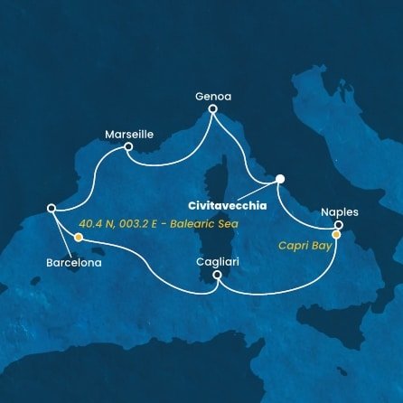 Taliansko, Francúzsko, Španielsko z Civitavechie na lodi Costa Smeralda