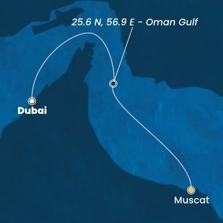 Spojené arabské emiráty, Omán z Dubaja na lodi Costa Smeralda