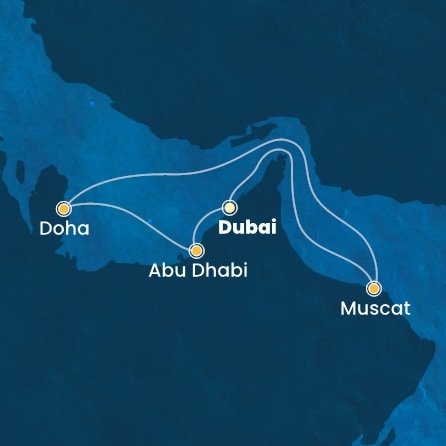 Spojené arabské emiráty, Omán, Katar z Dubaja na lodi Costa Toscana