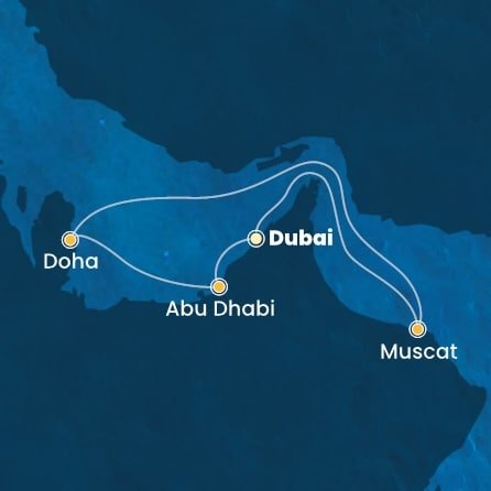 Spojené arabské emiráty, Omán, Katar z Dubaja na lodi Costa Toscana