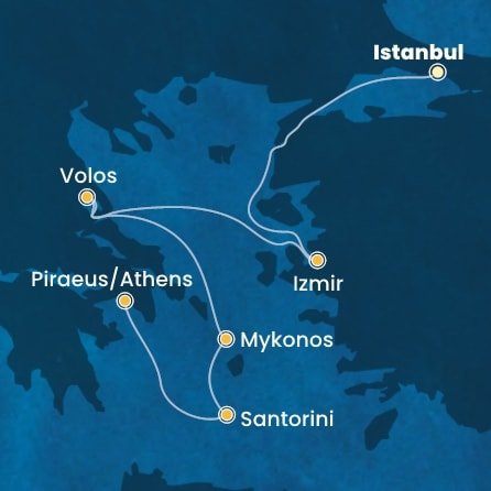 Turecko, Grécko z Istanbulu na lodi Costa Fortuna