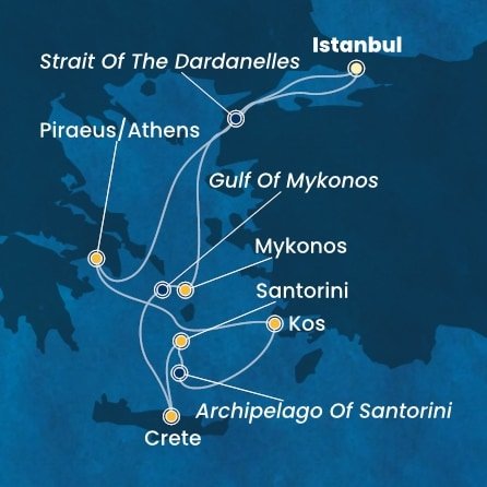 Turecko, Grécko z Istanbulu na lodi Costa Fortuna