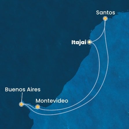 Brazília, Argentína, Uruguaj na lodi Costa Diadema