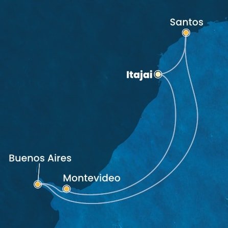 Brazília, Argentína, Uruguaj na lodi Costa Diadema