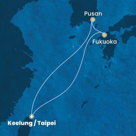 Tchaj-wan, Japonsko, Južná Kórea z Keelungu (Taipeje) na lodi Costa Serena