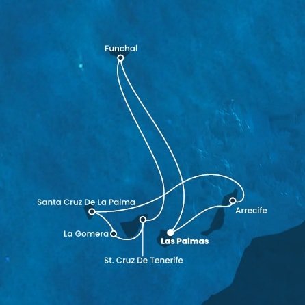 Španielsko, Portugalsko z Las Palmas na lodi Costa Fortuna