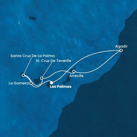 Španielsko, Maroko z Las Palmas na lodi Costa Fortuna