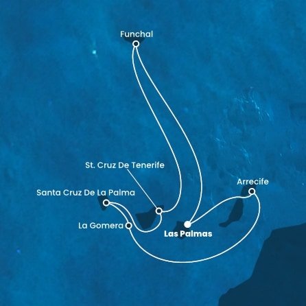 Španielsko, Portugalsko z Las Palmas na lodi Costa Fortuna