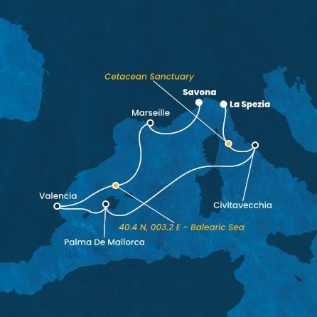 Taliansko, , Španielsko, Francúzsko z La Spezie na lodi Costa Pacifica