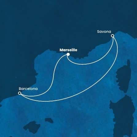 Francúzsko, Taliansko, Španielsko z Marseille na lodi Costa Diadema