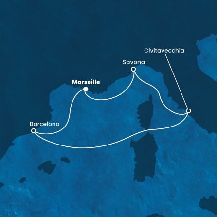 Francúzsko, Taliansko, Španielsko z Marseille na lodi Costa Fortuna