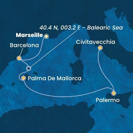 Francúzsko, Španielsko, Taliansko z Marseille na lodi Costa Toscana