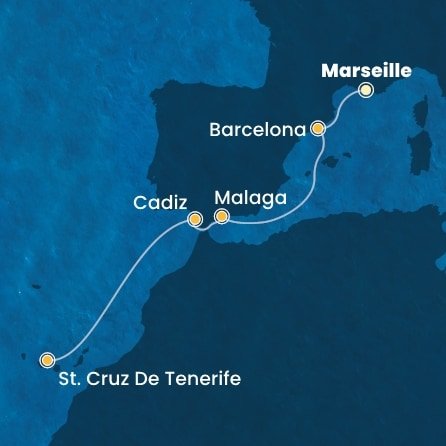 Francúzsko, Španielsko z Marseille na lodi Costa Toscana