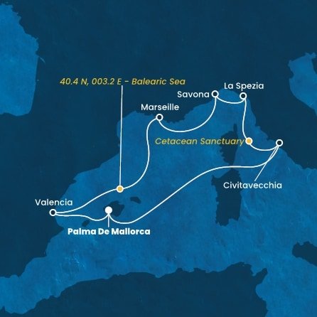 Španielsko, Francúzsko, Taliansko z Palmy de Mallorca na lodi Costa Pacifica