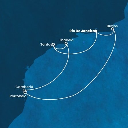 Brazília z Rio de Janeira na lodi Costa Pacifica