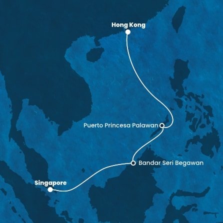 Singapur, Brunej, Filipíny, Čína zo Singapuru na lodi Costa Serena