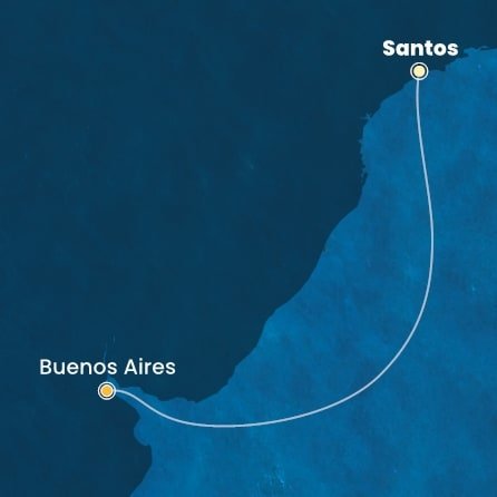 Brazília, Argentína zo Santosu na lodi Costa Favolosa