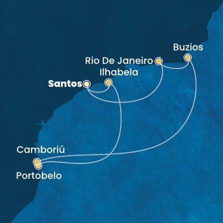 Brazília zo Santosu na lodi Costa Pacifica