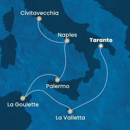 Taliansko, Malta, Tunisko na lodi Costa Fascinosa