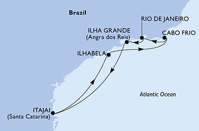 Brazília na lodi MSC Armonia