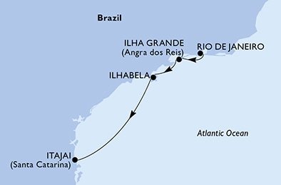 Brazília z Rio de Janeira na lodi MSC Armonia