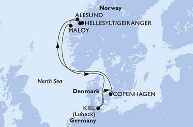 Nemecko, Dánsko, Nórsko z Kielu na lodi MSC Euribia