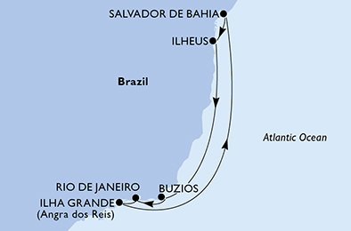 Brazília z Rio de Janeira na lodi MSC Orchestra