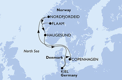 Dánsko, Nórsko, Nemecko z Kodaně na lodi MSC Euribia