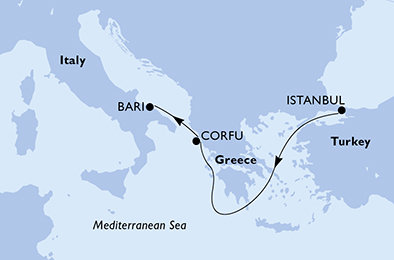 Turecko, Grécko, Taliansko z Istanbulu na lodi MSC Sinfonia