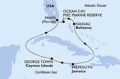 USA, Bahamy, Jamajka, Kajmanské ostrovy z Miami na lodi MSC Seascape