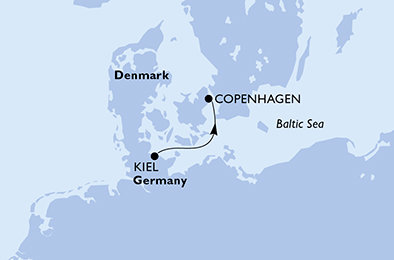 Nemecko, Dánsko z Kielu na lodi MSC Euribia