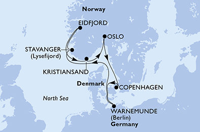 Nemecko, Nórsko, Dánsko z Warnemünde na lodi MSC Magnifica