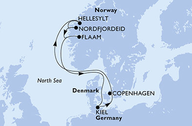 Dánsko, Nórsko, Nemecko z Kodaně na lodi MSC Euribia