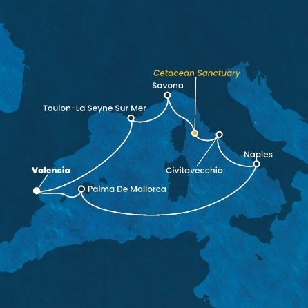 Španielsko, Taliansko, Francúzsko z Valencie na lodi Costa Pacifica