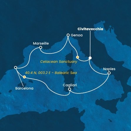 Taliansko, Francúzsko, Španielsko z Civitavechie na lodi Costa Smeralda