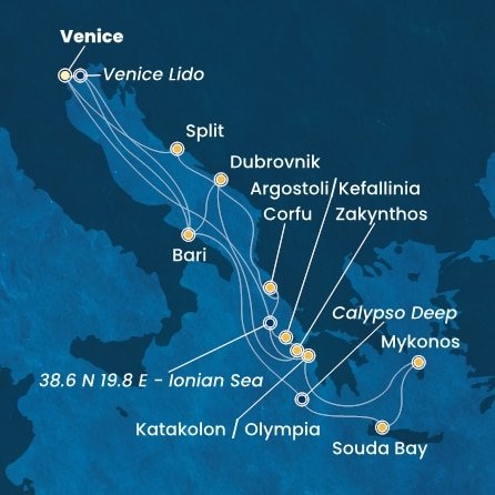 Taliansko, Grécko, Chorvátsko na lodi Costa Deliziosa