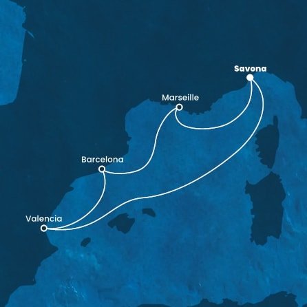 Taliansko, Španielsko, Francúzsko zo Savony na lodi Costa Fascinosa