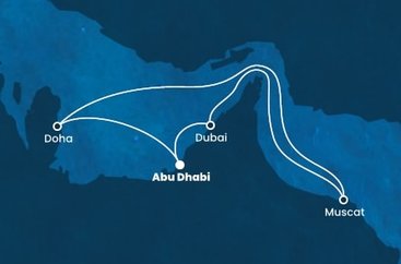 Spojené arabské emiráty, Omán, Katar z Abu Dhabi na lodi Costa Toscana