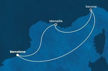 Španielsko, Francúzsko, Taliansko z Barcelony na lodi Costa Diadema