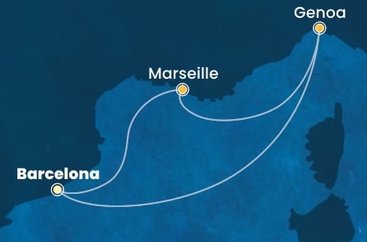 Španielsko, Francúzsko, Taliansko z Barcelony na lodi Costa Favolosa