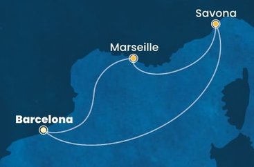 Španielsko, Francúzsko, Taliansko z Barcelony na lodi Costa Diadema